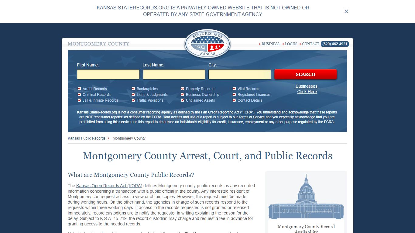 Montgomery County Arrest, Court, and Public Records